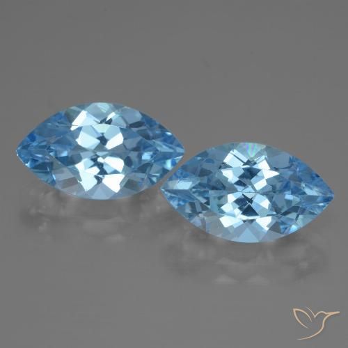 8.40ctw Naturale Blu svizzero Topazio, Taglio marquise, VVS