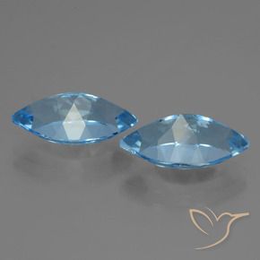 Gemme di Topazio Blu svizzero naturale da 8.40 ct, Taglio marquise, VVS