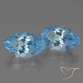 Gemme di Topazio Blu svizzero naturale da 8.78 ct, Taglio marquise, VVS