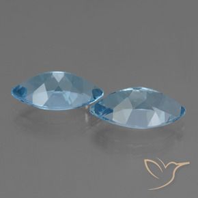 Gemme di Topazio Blu svizzero naturale da 8.27 ct, Taglio marquise, VVS-VS