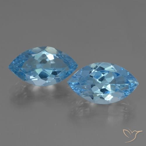 8.49ctw Naturale Blu svizzero Topazio, Taglio marquise, VVS-VS