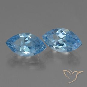 Gemme di Topazio Blu svizzero naturale da 8.49 ct, Taglio marquise, VVS-VS