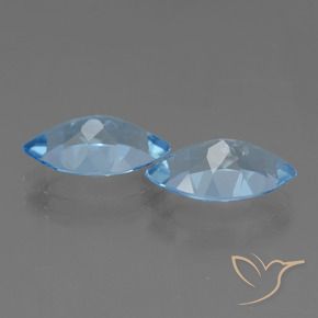 Gemme di Topazio Blu svizzero naturale da 8.06 ct, Taglio marquise, VVS