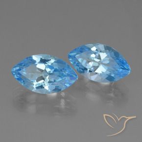 Gemme di Topazio Blu svizzero naturale da 8.45 ct, Taglio marquise, VVS