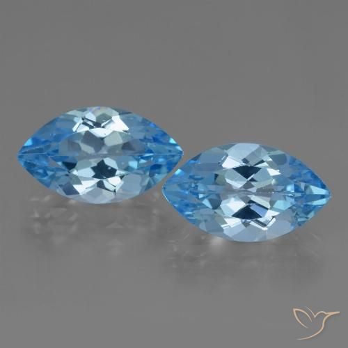 8.23ctw Naturale Blu svizzero Topazio, Taglio marquise, VVS