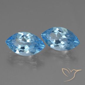Gemme di Topazio Blu svizzero naturale da 8.23 ct, Taglio marquise, VVS