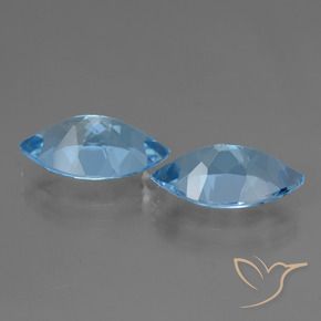 Gemme di Topazio Blu svizzero naturale da 7.88 ct, Taglio marquise, VVS-VS