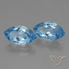 Gemme di Topazio Celeste naturale da 8.15 ct, Taglio marquise, VS