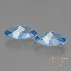 Gemme di Topazio Celeste naturale da 8.15 ct, Taglio marquise, VS