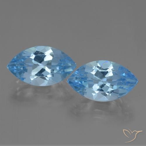 7.93ctw Naturale Blu svizzero Topazio, Taglio marquise, VVS-VS