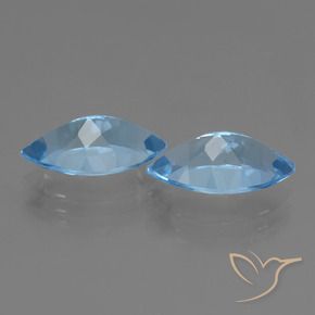 Gemme di Topazio Blu svizzero naturale da 7.93 ct, Taglio marquise, VVS-VS