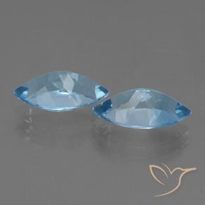 Gemme di Topazio Blu svizzero naturale da 8.22 ct, Taglio marquise, VVS-VS