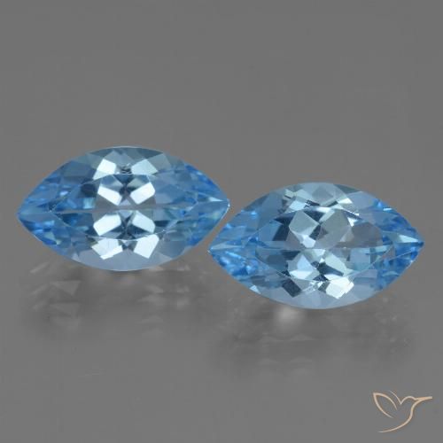 8.19ctw Naturale Blu svizzero Topazio, Taglio marquise, VVS