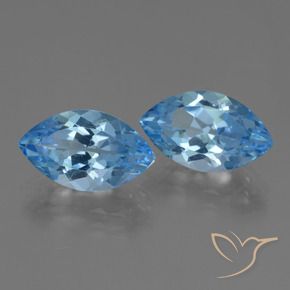 Gemme di Topazio Blu svizzero naturale da 8.19 ct, Taglio marquise, VVS