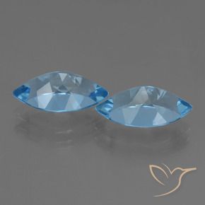Gemme di Topazio Blu svizzero naturale da 8.19 ct, Taglio marquise, VVS