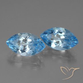 Gemme di topazio blu svizzero naturale da 8,55 ct, marchesa, VVS