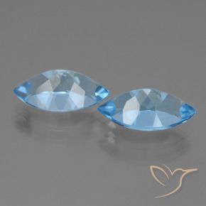 Gemme di topazio blu svizzero naturale da 8,55 ct, marchesa, VVS