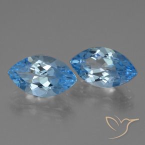 Gemme di Topazio Blu svizzero naturale da 8.53 ct, Taglio marquise, VVS