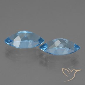 Gemme di Topazio Blu svizzero naturale da 8.53 ct, Taglio marquise, VVS