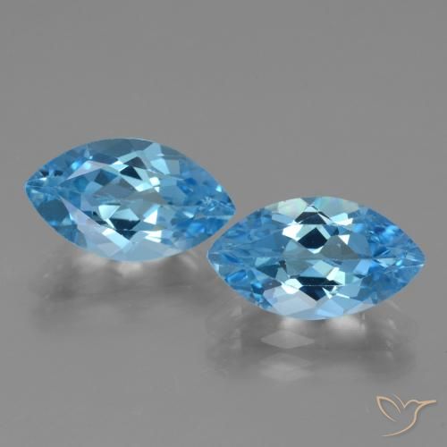 8.16ctw Naturale Blu svizzero Topazio, Taglio marquise, VVS