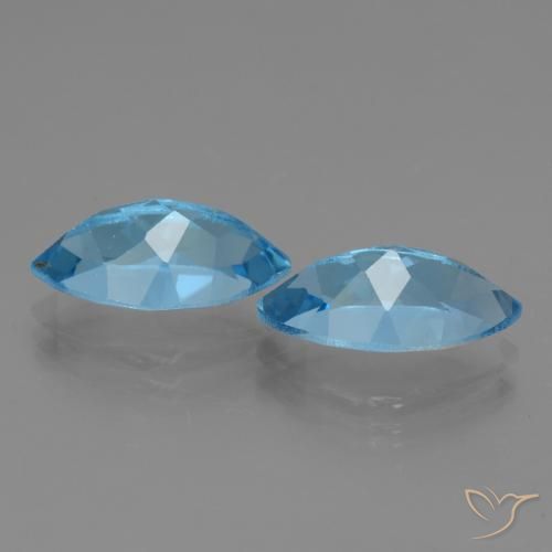 Gemme di Topazio Blu svizzero naturale da 8.16 ct, Taglio marquise, VVS