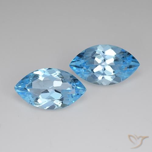 8.12ctw Naturale Blu svizzero Topazio, Taglio marquise, VVS