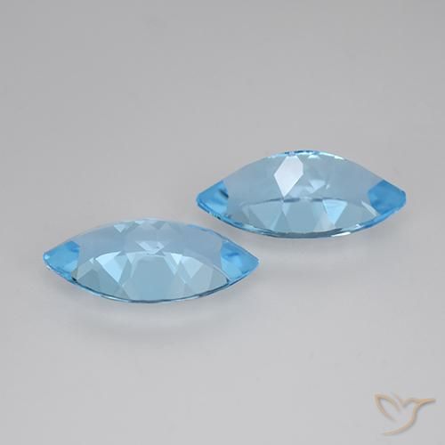 Gemme di Topazio Blu svizzero naturale da 8.12 ct, Taglio marquise, VVS