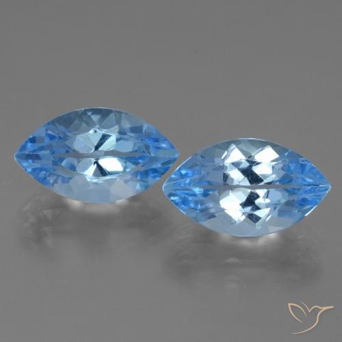 8.74ctw Naturale Blu svizzero Topazio, Taglio marquise, VVS