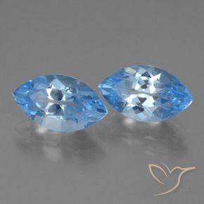 Gemme di Topazio Blu svizzero naturale da 8.74 ct, Taglio marquise, VVS