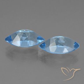 Gemme di Topazio Blu svizzero naturale da 8.74 ct, Taglio marquise, VVS