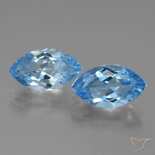8.73ctw Naturale Blu svizzero Topazio, Taglio marquise, VVS-VS
