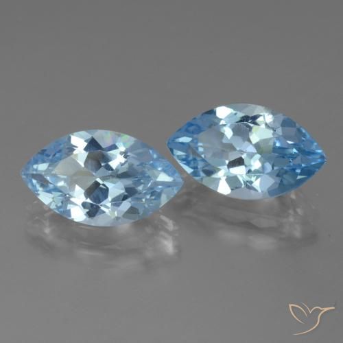 Gemme di Topazio Celeste naturale da 8.32 ct, Taglio marquise, VVS-VS