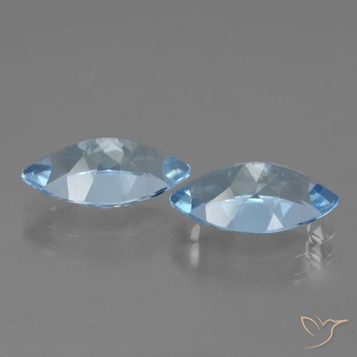 Gemme di Topazio Celeste naturale da 8.32 ct, Taglio marquise, VVS-VS