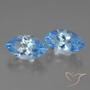 Gemme di Topazio Celeste naturale da 8.36 ct, Taglio marquise, VVS-VS