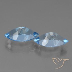 Gemme di Topazio Celeste naturale da 8.36 ct, Taglio marquise, VVS-VS