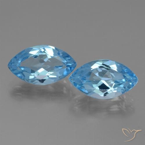 7.91ctw Naturale Celeste Topazio, Taglio marquise, VS