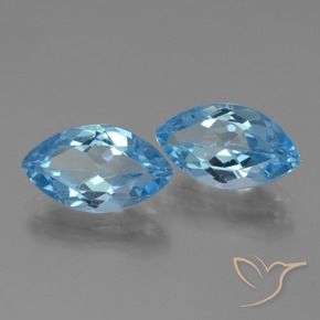 Gemme di Topazio Celeste naturale da 7.91 ct, Taglio marquise, VS