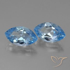 Gemme di Topazio Celeste naturale da 8.37 ct, Taglio marquise, VVS