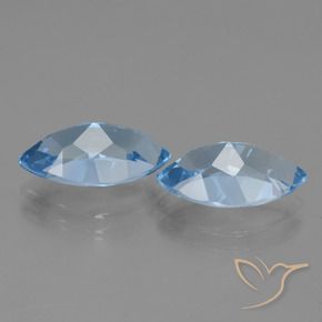 Gemme di Topazio Celeste naturale da 8.37 ct, Taglio marquise, VVS
