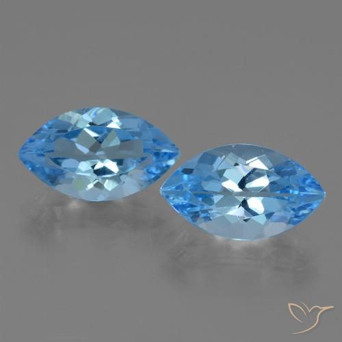 8.55ctw Naturale Blu svizzero Topazio, Taglio marquise, VVS-VS