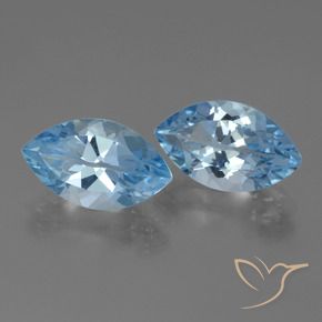 Gemme di Topazio Blu svizzero naturale da 8.39 ct, Taglio marquise, VVS