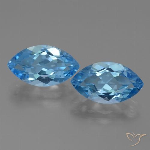 8.71ctw Naturale Blu svizzero Topazio, Taglio marquise, VVS-VS