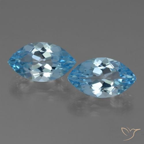 Topazio naturale blu da 8,06 ct, marchesa, VVS
