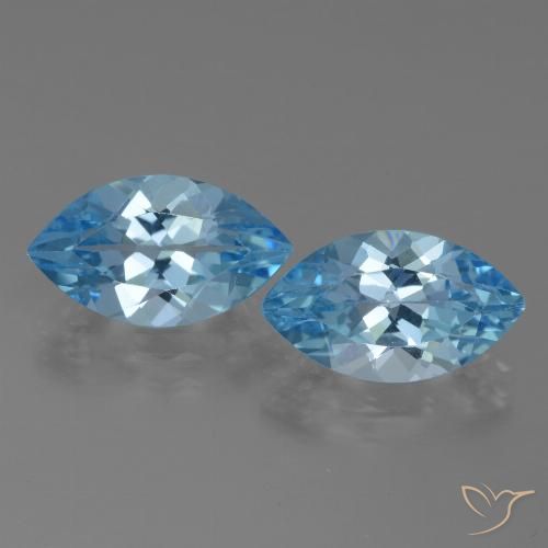 8.11ctw Naturale Celeste Topazio, Taglio marquise, VVS