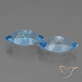 Gemme di Topazio Celeste naturale da 8.11 ct, Taglio marquise, VVS