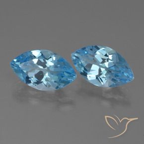 Gemme di Topazio Blu svizzero naturale da 8.32 ct, Taglio marquise, VVS-VS