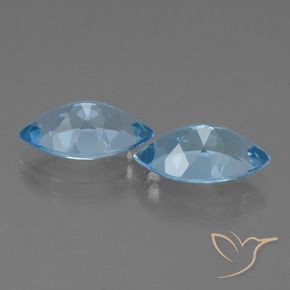 Gemme di Topazio Blu svizzero naturale da 8.32 ct, Taglio marquise, VVS-VS