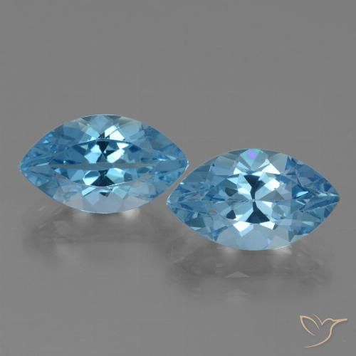 8.67ctw Naturale Celeste Topazio, Taglio marquise, VVS-VS