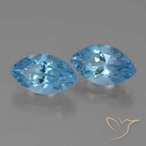 Gemme di Topazio Celeste naturale da 8.67 ct, Taglio marquise, VVS-VS