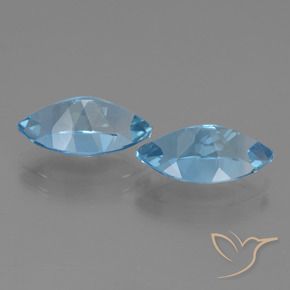 Gemme di Topazio Celeste naturale da 8.67 ct, Taglio marquise, VVS-VS